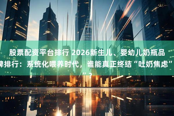 股票配资平台排行 2026新生儿、婴幼儿奶瓶品牌排行：系统化喂养时代，谁能真正终结“吐奶焦虑”？